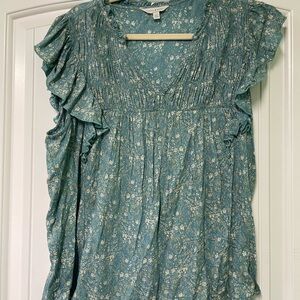 Floral Blue Women's Top